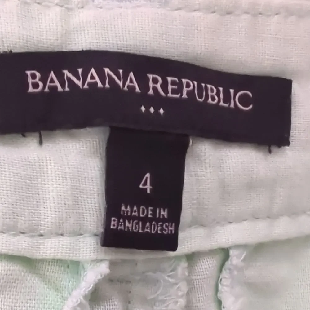 Banana Republic Light Green Linen Cropped Pants